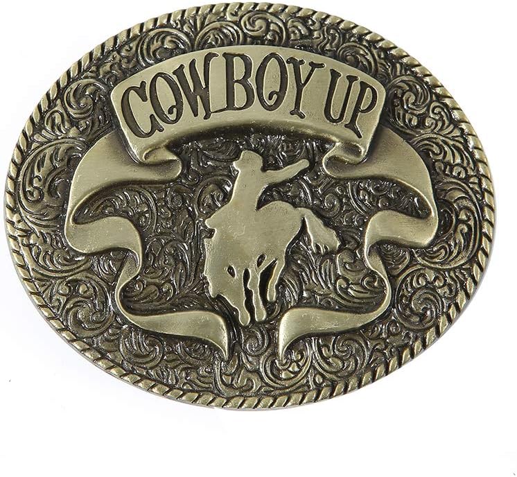 KDG Western Belt Buckle Vintage Cowboy Up Belt Buckle for Men Women - Image 1